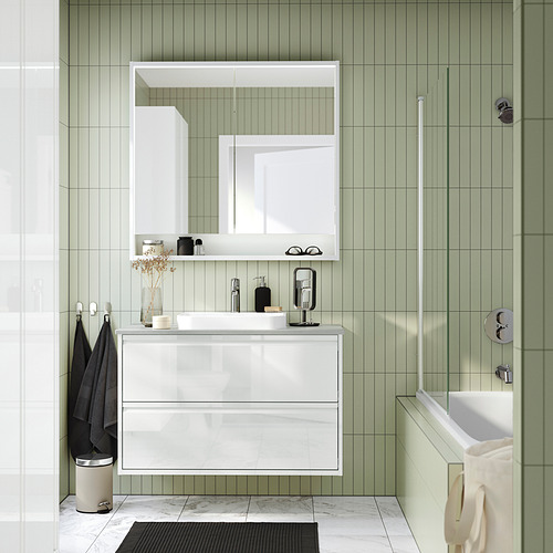 FAXÄLVEN, mirror cabinet with built-in lighting. 2 of 5 open dialog