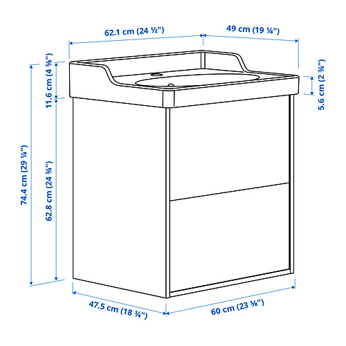 TÄNNFORSEN / RUTSJÖN, mueble de lavabo con cajones/lavabo. 7 de 7 abrir diálogo