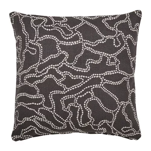 Funda de cojín IKEA GULDFLY antracita y hueso 50 × 50 cm - imagen 1