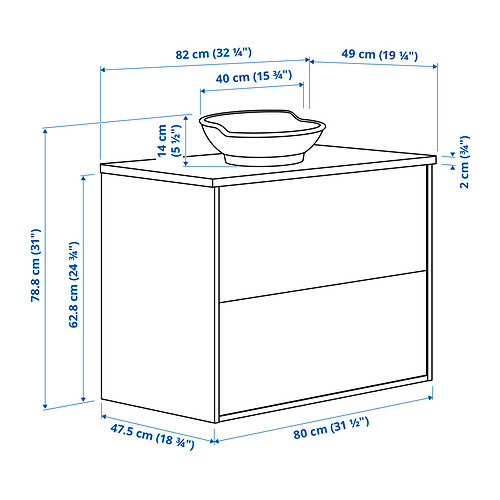 TÄNNFORSEN / VÄSTERSJÖN, mueble de lavabo con cajones/lavabo. 8 de 8 abrir diálogo