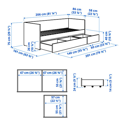 VIHALS, daybed with storage/without mattress. 11 of 11 open dialog