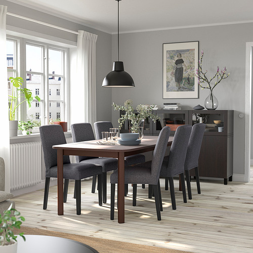 STRANDTORP / BERGMUND, Mesa de comedor extensible y 6 sillas. 2 de 10 abrir diálogo