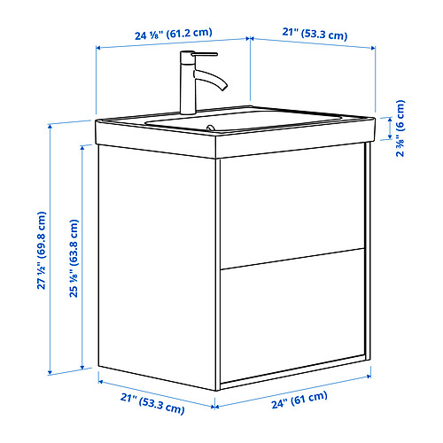 Measurement Illustration - ÄNGSJÖN/BACKSJÖN wash-stnd w drawers/wash-basin