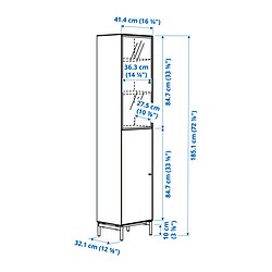 Measurement Illustration - BOASTAD display cabinet