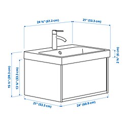 Measurement Illustration - ÄNGSJÖN/BACKSJÖN wash-stnd w drawer/wash-basin