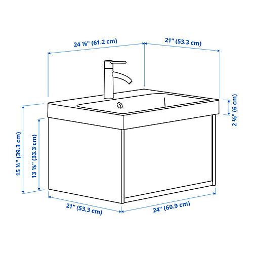 Measurement Illustration - ÄNGSJÖN/BACKSJÖN wash-stnd w drawer/wash-basin