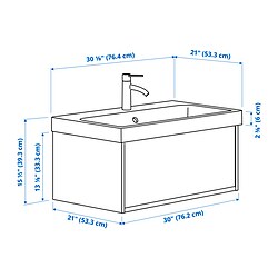 Measurement Illustration - ÄNGSJÖN/BACKSJÖN wash-stnd w drawer/wash-basin