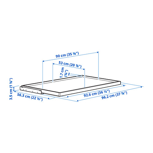 Measurement Illustration - KOMPLEMENT pull-out tray