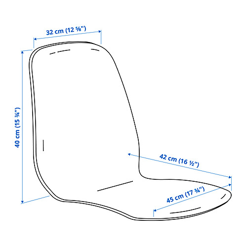 Measurement Illustration - SKÅLSTA seat shell