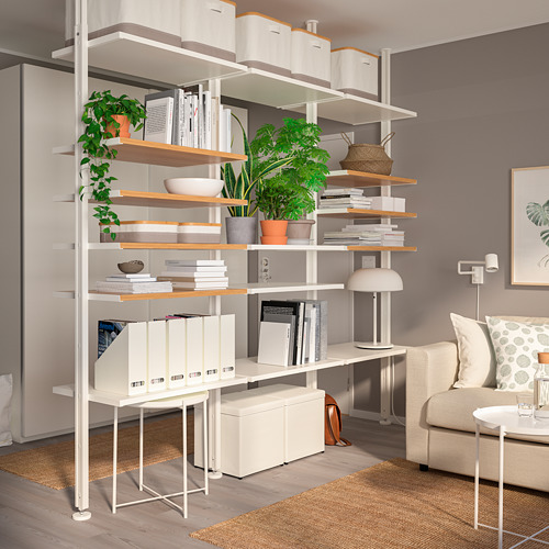 ELVARLI, 3 section shelf unit. 2 of 4 open dialog