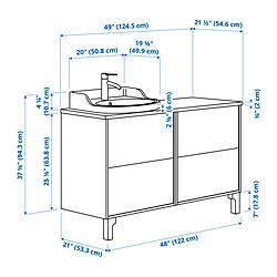 Measurement Illustration - TÄNNFORSEN/RUTSJÖN wash-stand/wash-basin
