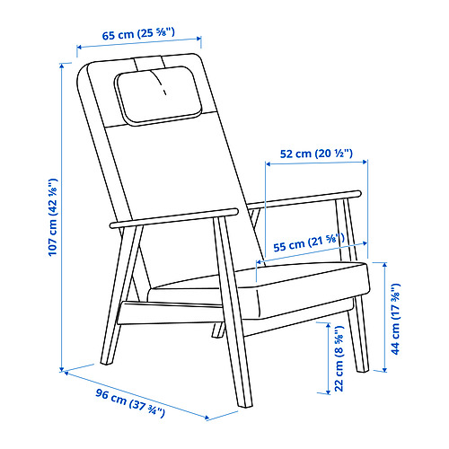 EKENÄSET, high back armchair. 5 of 5 open dialog