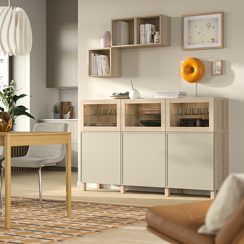 BESTÅ, display cabinet with doors. 2 of 3 open dialog