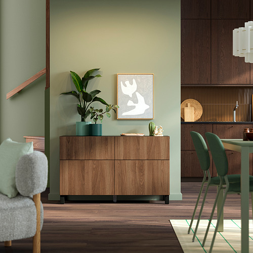 BESTÅ, sideboard with drawer runner, soft-closing. 3 of 4 open dialog