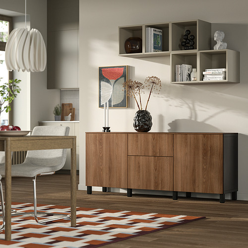 BESTÅ, sideboard with drawer runner, push-open. 3 of 4 open dialog
