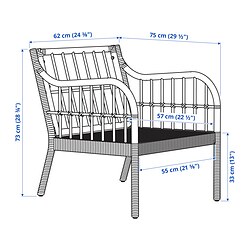 Ilustración de medidas - HOLMSTA sillón