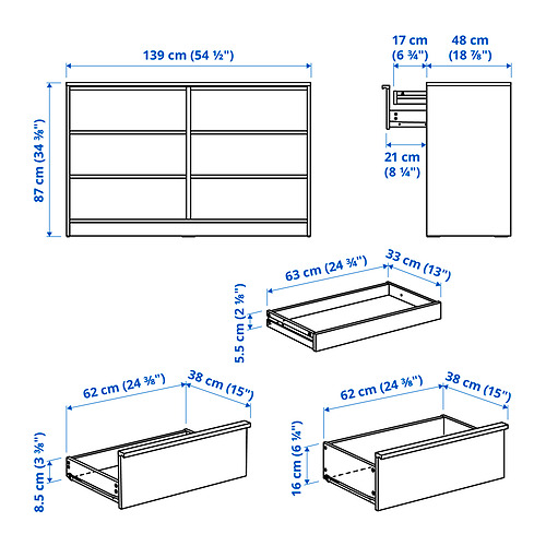 ANKARUDDEN, 6-drawer dresser. 7 of 7 open dialog