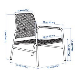 Ilustración de medidas - ULRIKSBERG sillón
