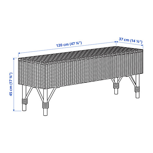 TOLKNING, bench with storage. 6 of 6 open dialog