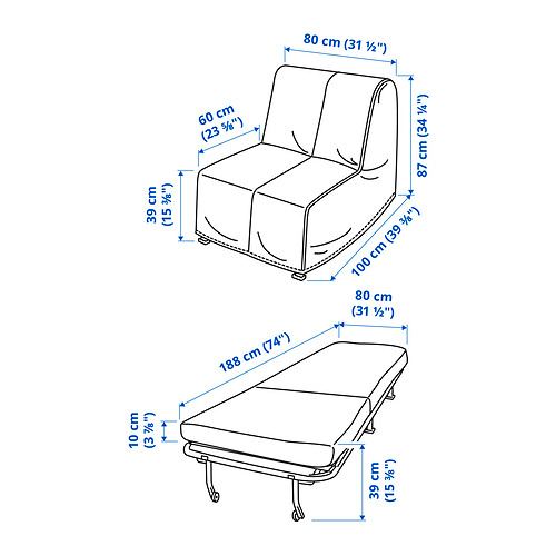 LYCKSELE LÖVÅS, sillón cama. 8 de 8 abrir diálogo