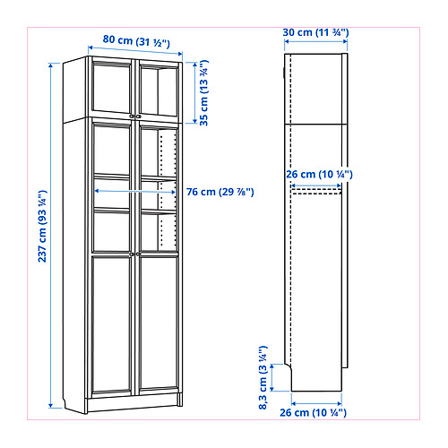 BILLY, display cabinet. 5 of 5 open dialog