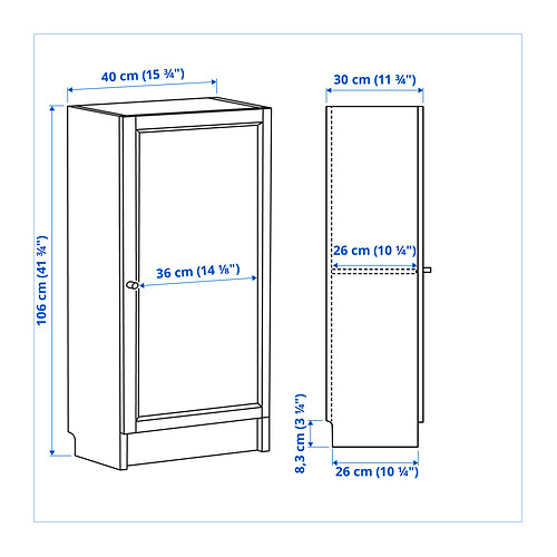 BILLY / OXBERG, bookcase with door. 6 of 6 open dialog