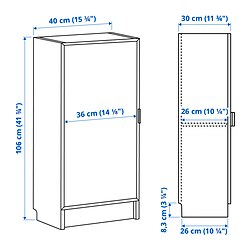Ilustración de medidas - BILLY/HÖGBO librería con puertas
