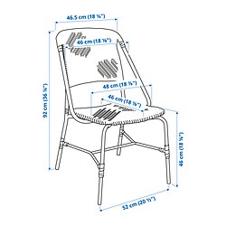 Measurement Illustration - VASSHOLMEN chair, indoor/outdoor