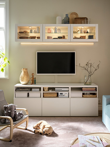 BESTÅ, TV storage combination with drawer rail, soft close. 5 of 12 open dialog