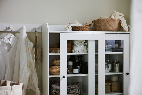 HAUGA, glass-door cabinet. 3 of 9 open dialog