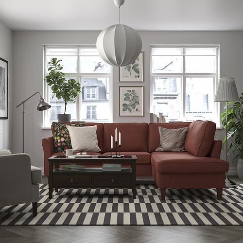 EKHOLMA, corner sofa 4-seat with open end. 2 of 6 open dialog