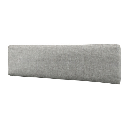 Funda de cojín con respaldo KLAGSHAMN gris, tela, diseño sencillo.