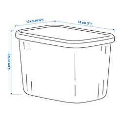 Measurement Illustration - RYKTA storage box with lid