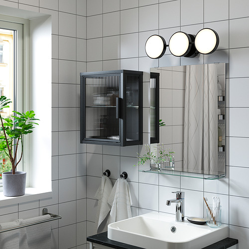 MOSSJÖN, mueble de almacenaje con vitrina. 2 de 4 abrir diálogo