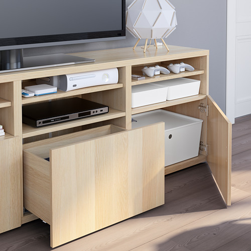 BESTÅ, mueble TV con riel para cajón, cierre suave. 8 de 12 abrir diálogo