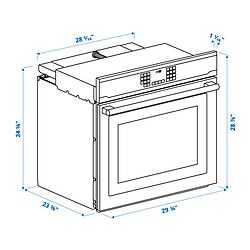 Measurement Illustration - VASKARBO True Convection Wall Oven selfclean