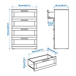 Measurement Illustration - BRIMNES dresser