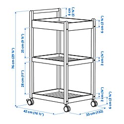 Measurement Illustration - STEGESUND utility cart