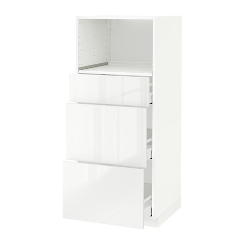 METOD, high cabinet/3 drawers f microwave. 6 of 6 open dialog