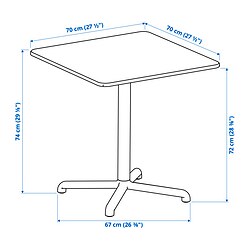 Ilustración de medidas - VISINGSÖ mesa de exterior