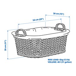 Measurement Illustration - TOLKNING laundry basket