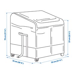 Measurement Illustration - VÄTTERSÖ storage box, outdoor
