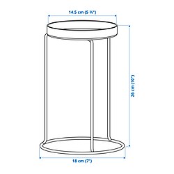 Ilustración de medidas - LÅNGNÄBB pedestal para plantas