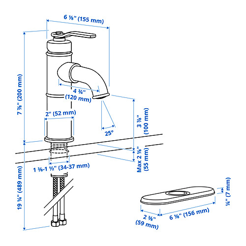 TAKSJÖN, single-handle bathroom faucet. 5 of 6 open dialog
