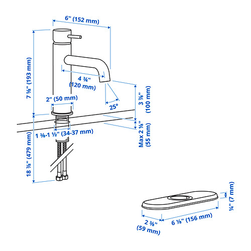 SALLSJÖN, single-handle bathroom faucet. 5 of 6 open dialog