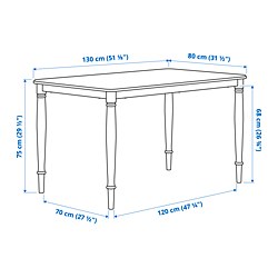 Ilustración de medidas - DANDERYD/SKOGSTA mesa de comedor y 4 sillas