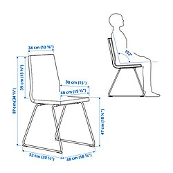 Ilustración de medidas - SKANSNÄS/LILLÅNÄS mesa redonda extensible y 4 sillas