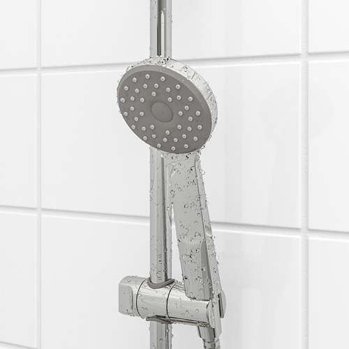 Ducha con cabezal rociador ancho, soporte ajustable y lavadora ahorradora de agua.