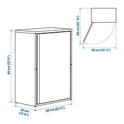 Ilustración de medidas - SUNDSÖ mueble de almacenaje, exterior/interior
