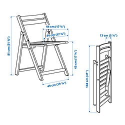 Measurement Illustration - NÄMMARÖ outdoor foldable chair